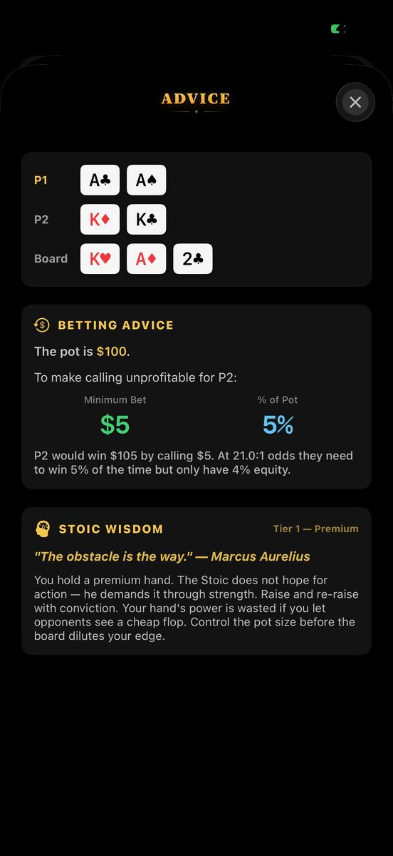 Stoic Edge Poker screen
